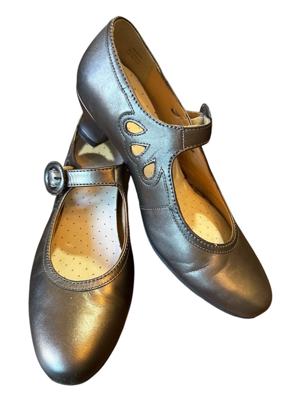 Hotter Valetta Metallic Bronze Mary Jane Heels